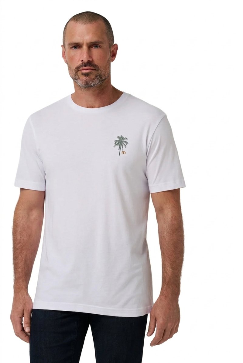 Travis Mathew Horizon Hideaway camiseta de hombre, blanca