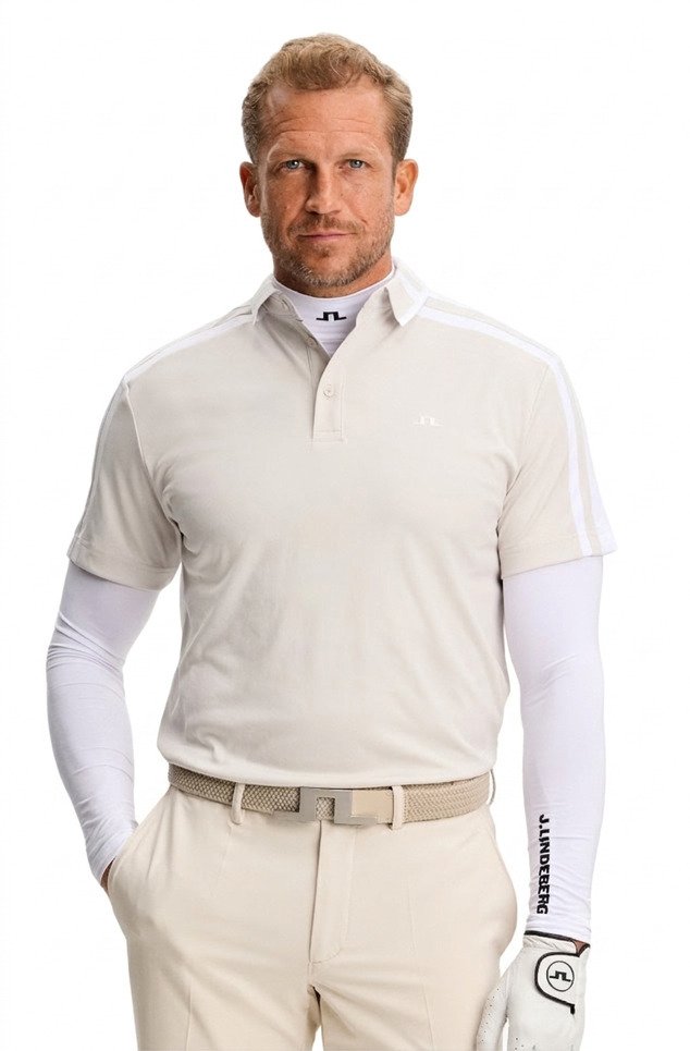 J.Lindeberg Bozak polo de hombre, moonbeam