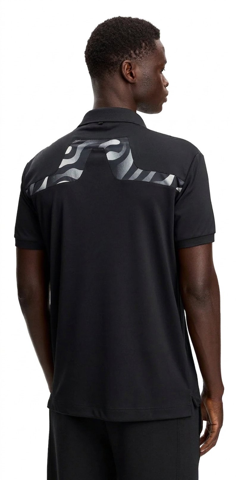J.Lindeberg KV Print polo de hombre, negro
