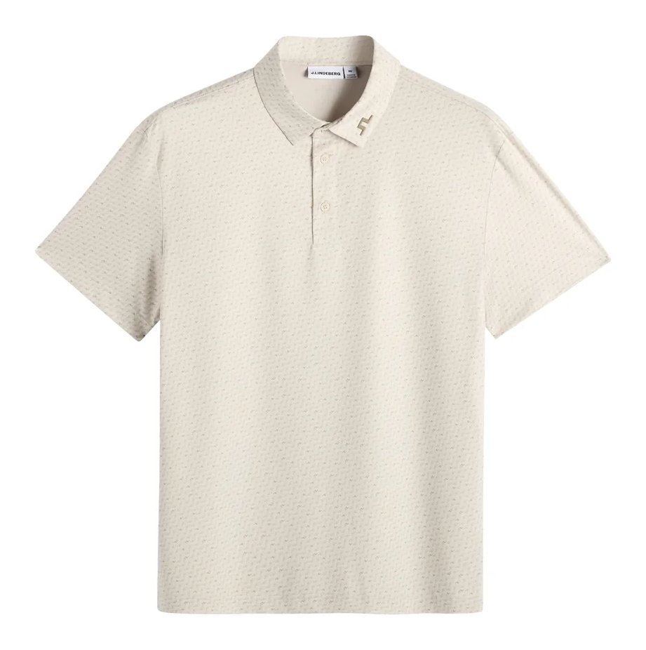 J.Lindeberg Tod Print polo de hombre, bias bridge micro moon brindle