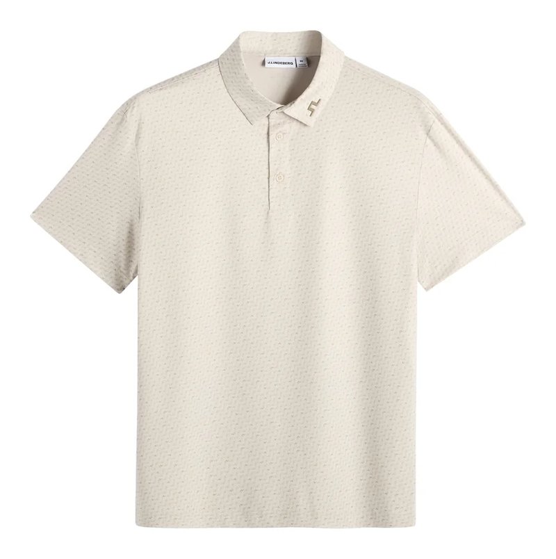 J.Lindeberg Tod Print polo de hombre, bias bridge micro moon brindle