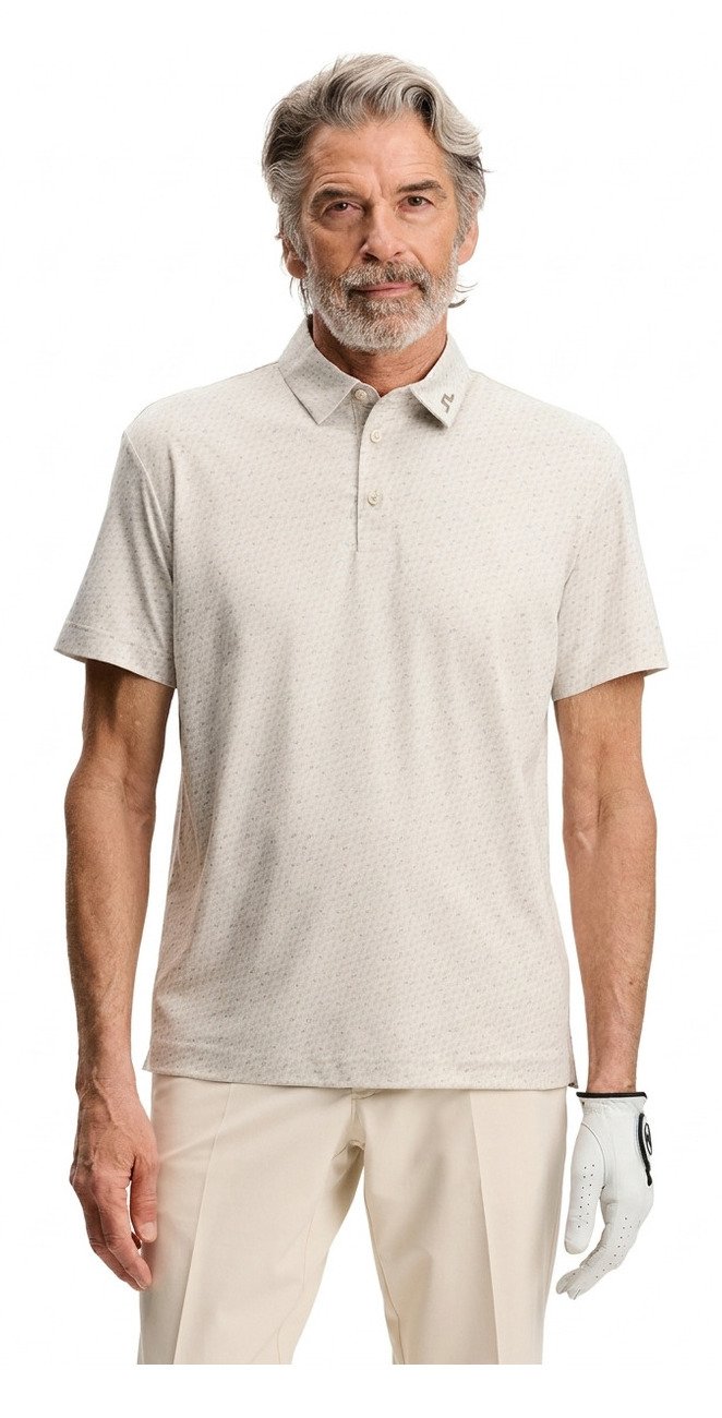 J.Lindeberg Tod Print polo de hombre, bias bridge micro moon brindle