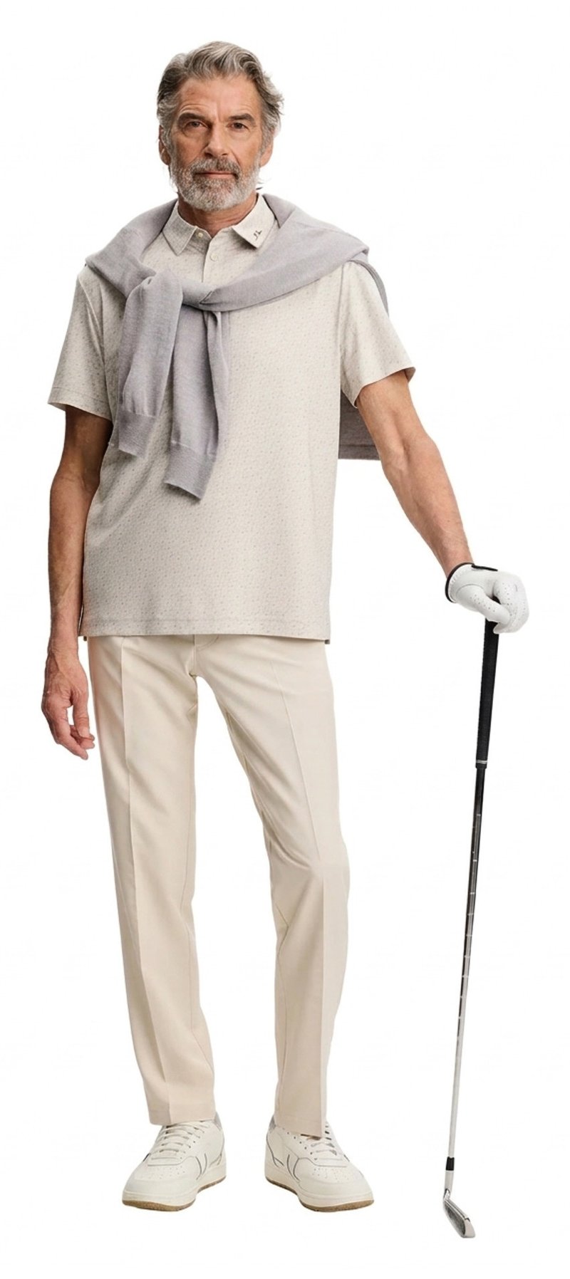 J.Lindeberg Tod Print polo de hombre, bias bridge micro moon brindle