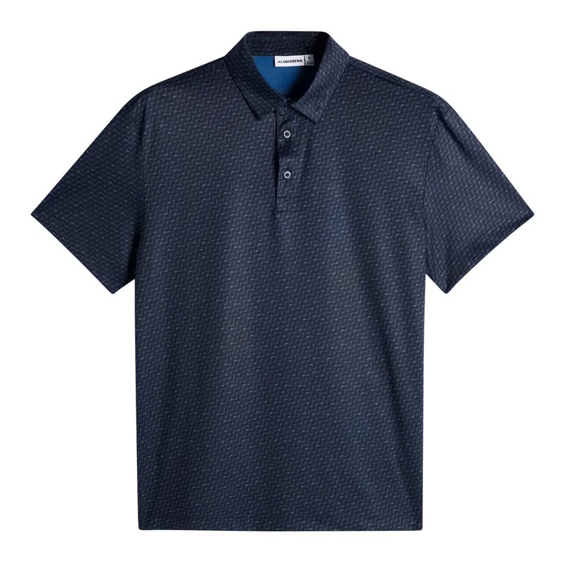 J.Lindeberg Tod Print polo de hombre, bias bridge micro navy set