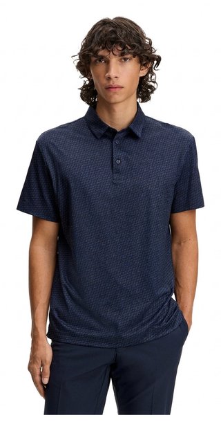 J.Lindeberg Tod Print polo de hombre, bias bridge micro navy set