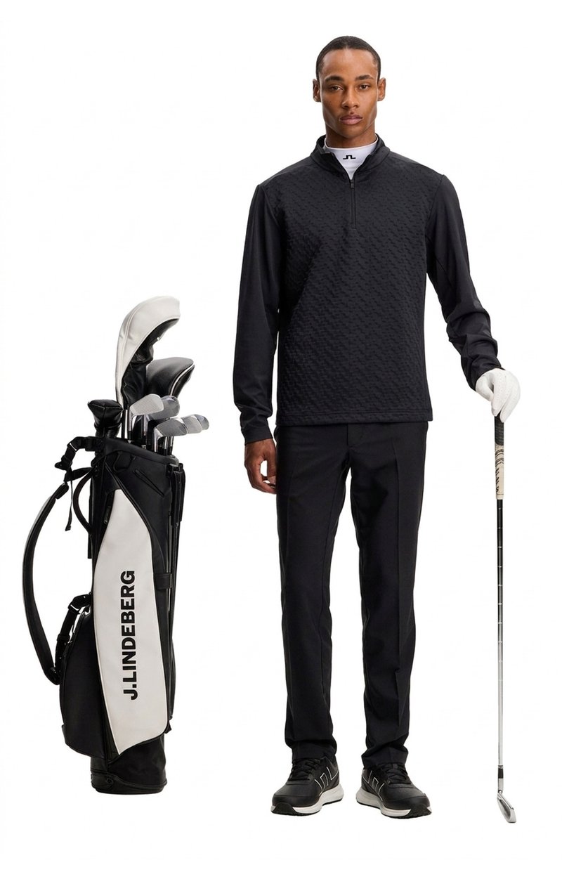 J.Lindeberg Lassy Quarter Zip Mid capa de hombre, negro