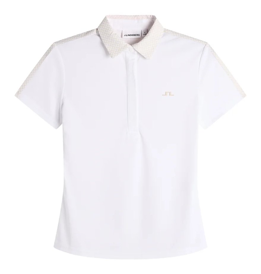 J.Lindeberg Cara Print polo de mujer, blanco