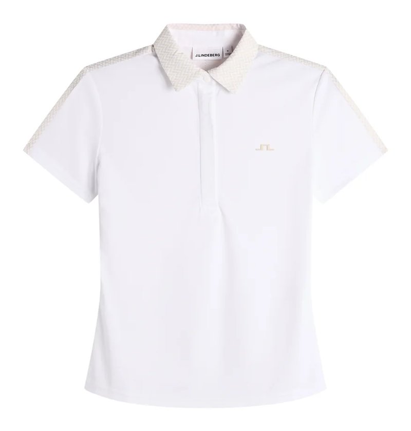 J.Lindeberg Cara Print polo de mujer, blanco