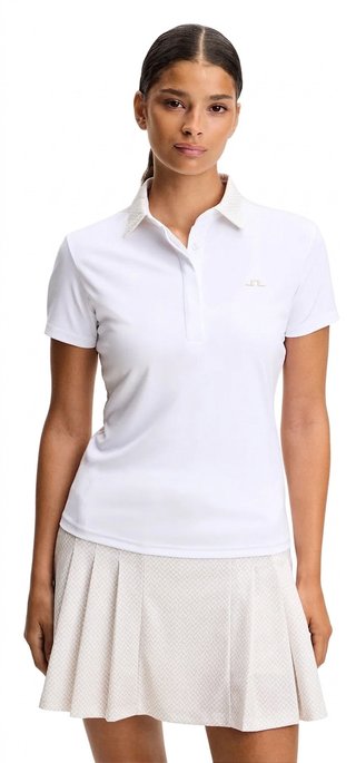 J.Lindeberg Cara Print polo de mujer, blanco