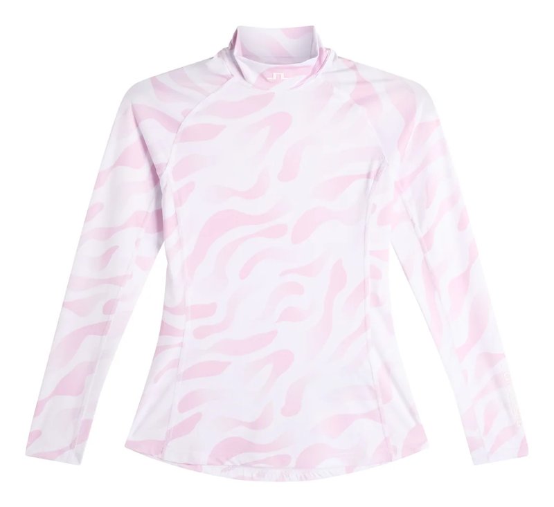 J.Lindeberg Ella Print Compression top de mujer, bunker fade white orchid
