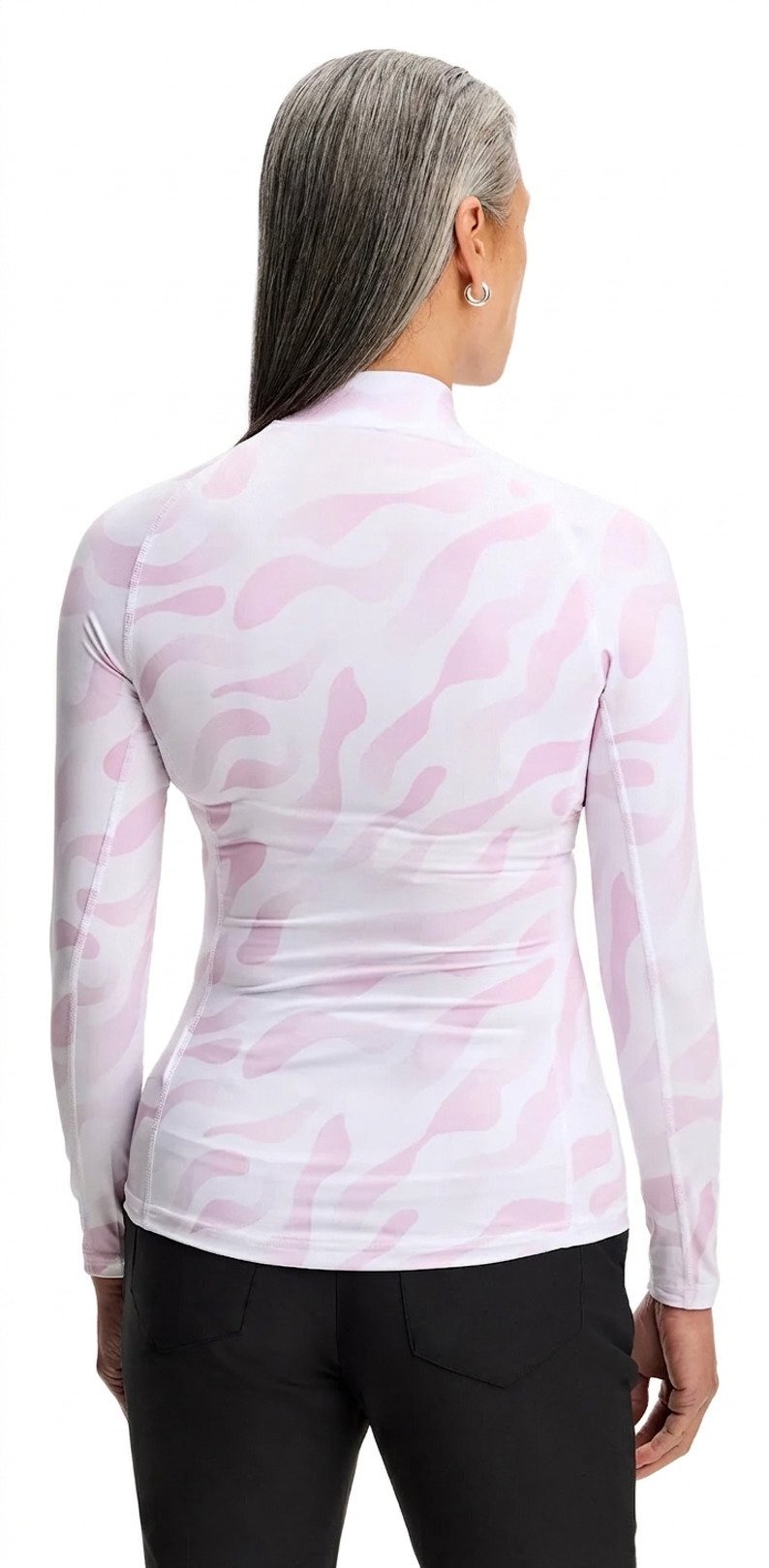 J.Lindeberg Ella Print Compression top de mujer, bunker fade white orchid
