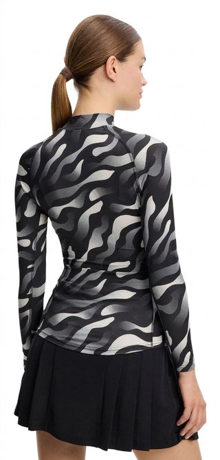 J.Lindeberg Ella Print Compression top de mujer, bunker fade black moonbeam