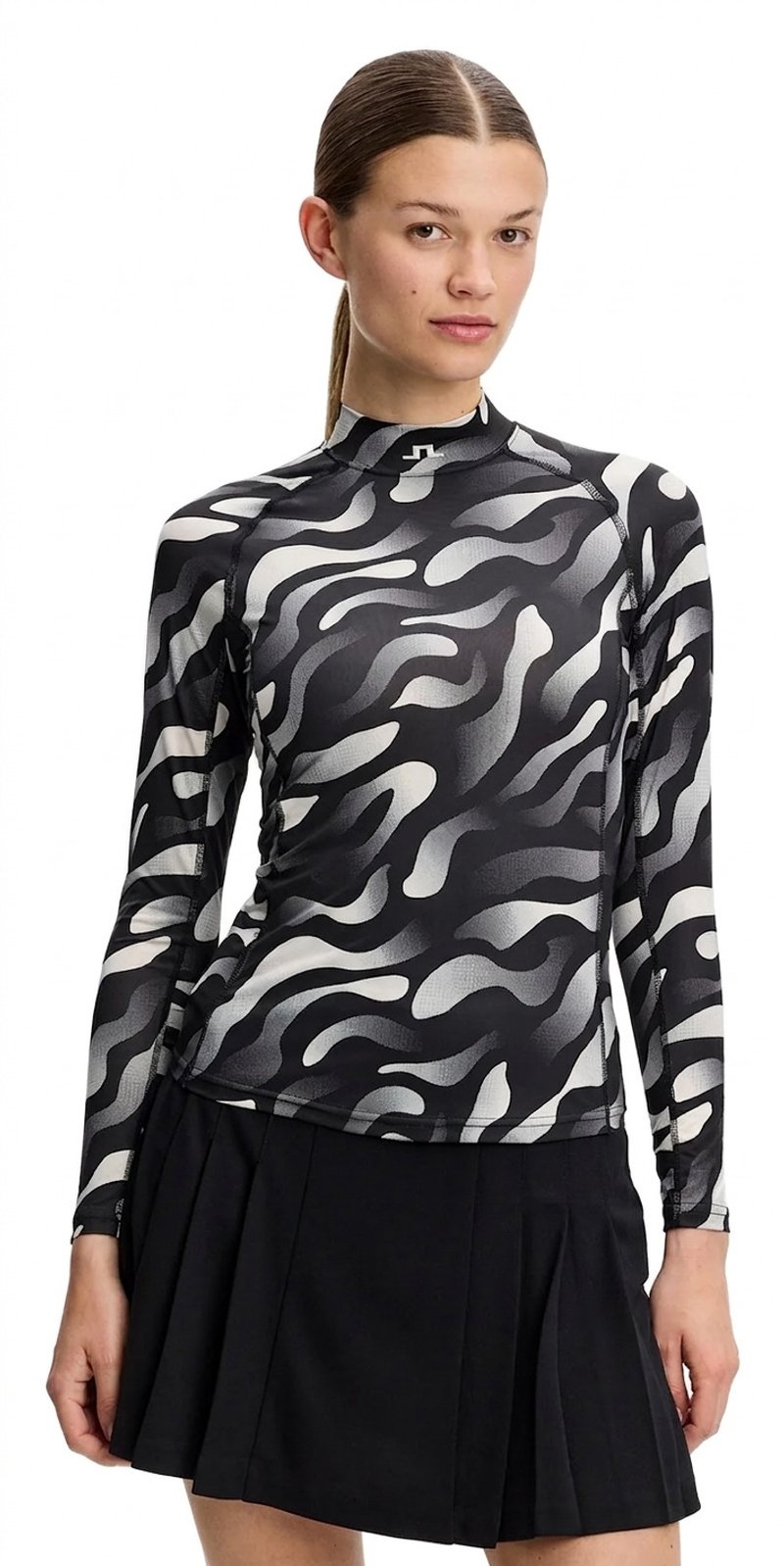 J.Lindeberg Ella Print Compression top de mujer, bunker fade black moonbeam