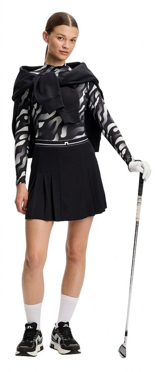 J.Lindeberg Ella Print Compression top de mujer, bunker fade black moonbeam