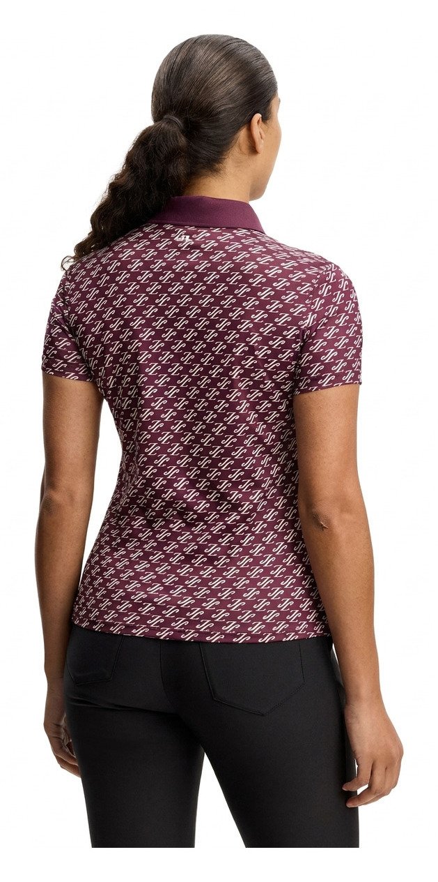 J.Lindeberg Tour Tech Print polo de mujer, cardi jacquard - winetasting