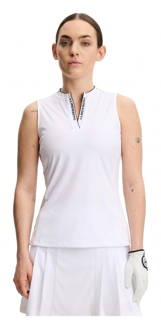 J.Lindeberg Leya Sleeveless polo de mujer, blanco