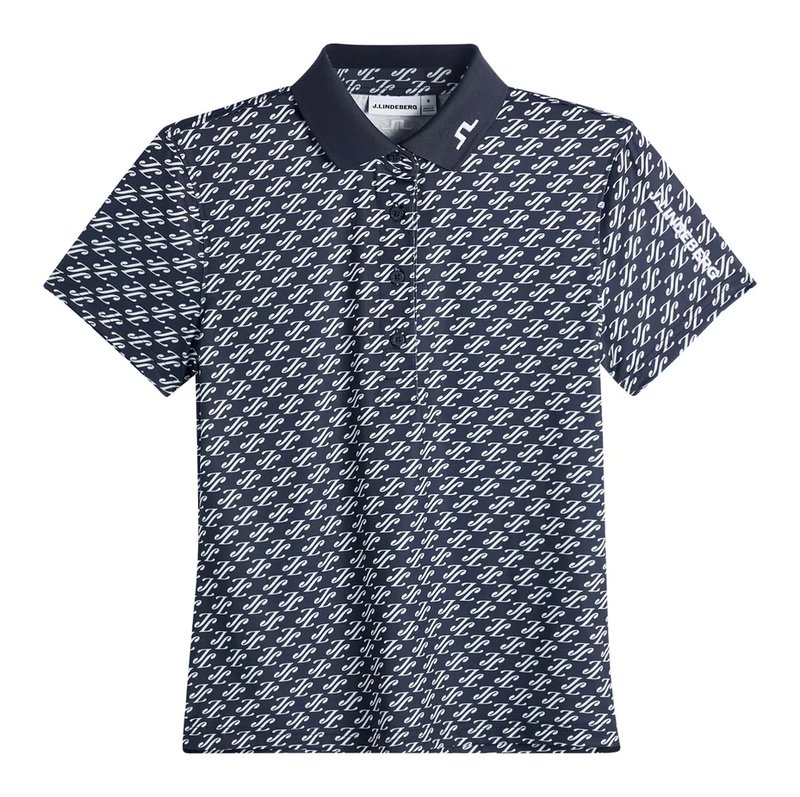 J.Lindeberg Tour Tech Print polo de mujer, cardi jacquard - JL Navy