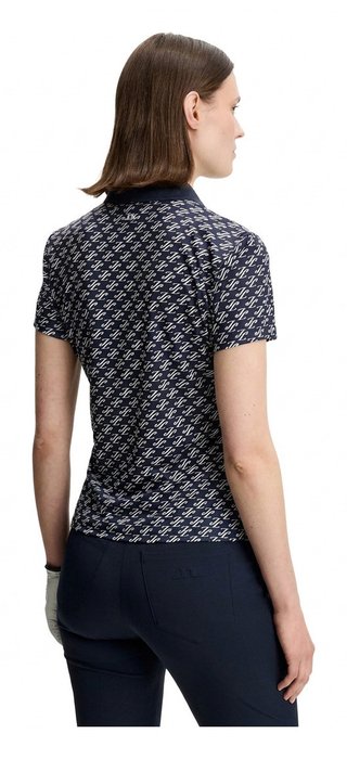 J.Lindeberg Tour Tech Print polo de mujer, cardi jacquard - JL Navy