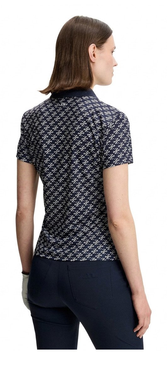 J.Lindeberg Tour Tech Print polo de mujer, cardi jacquard - JL Navy