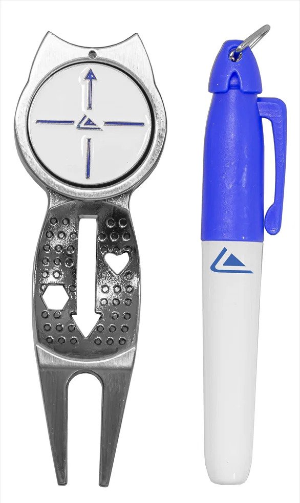 Longridge Pitch Fork Ball Line Up & Pen reparador de chuletas, metal