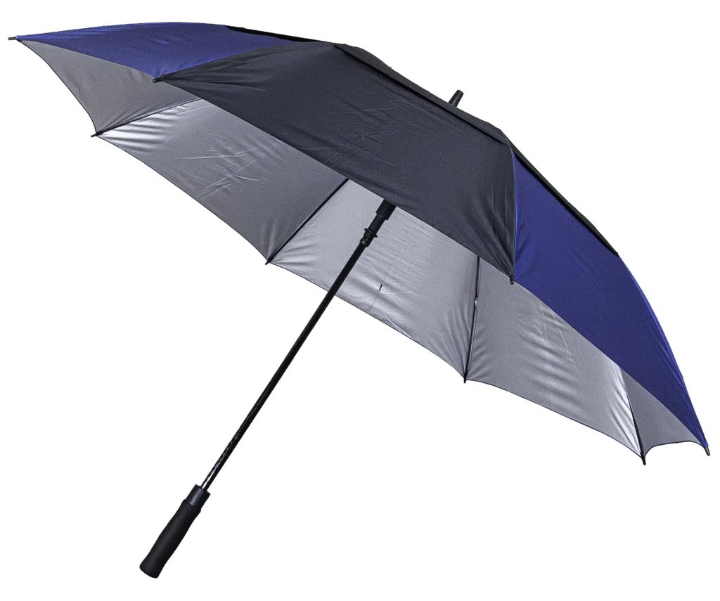 Longridge 62" Windproof UV paraguas, negro/azul marino