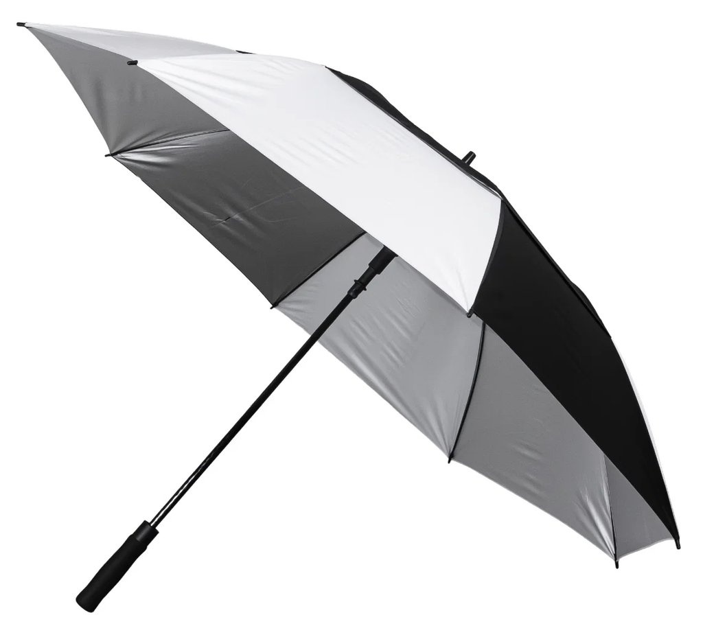 Longridge 62" Windproof UV paraguas, negro/gris
