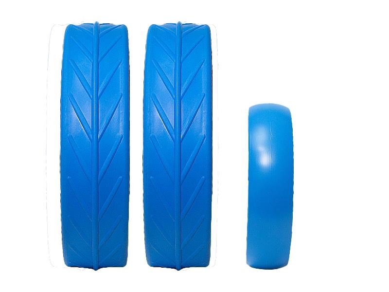 JuCad tires - 2 ruedas traseras, 1 rueda delantera, azul