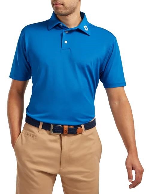 FootJoy Stretch Pique Solid polo de hombre, azul cobalto