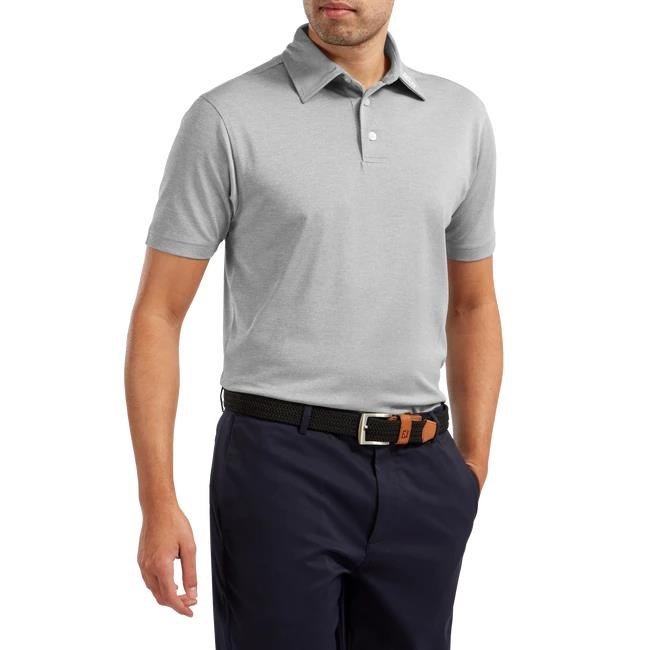 FootJoy Stretch Pique Solid polo de hombre, heather grey