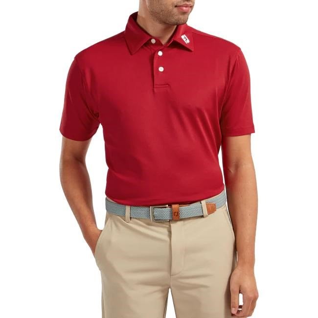 FootJoy Stretch Pique Solid polo de hombre, rojo