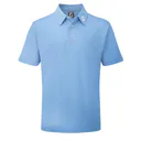 FootJoy Stretch Pique Solid polo de hombre, azul claro