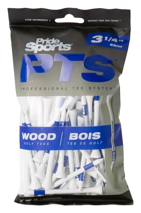 Pride Professional Tee System Prolength Plus tees de madera azules 83mm (3 1/4"), 75 unidades