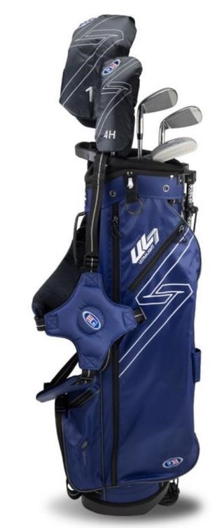 U.S. Kids Golf UL7-63 (160cm) W10 5-Club junior set de golf, acero/grafito + bolsa de pie, azul marino