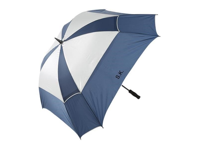 JuCad paraguas de golf telescópico 68" cuadrado y resistente al viento con pin, negro/plata/rojo