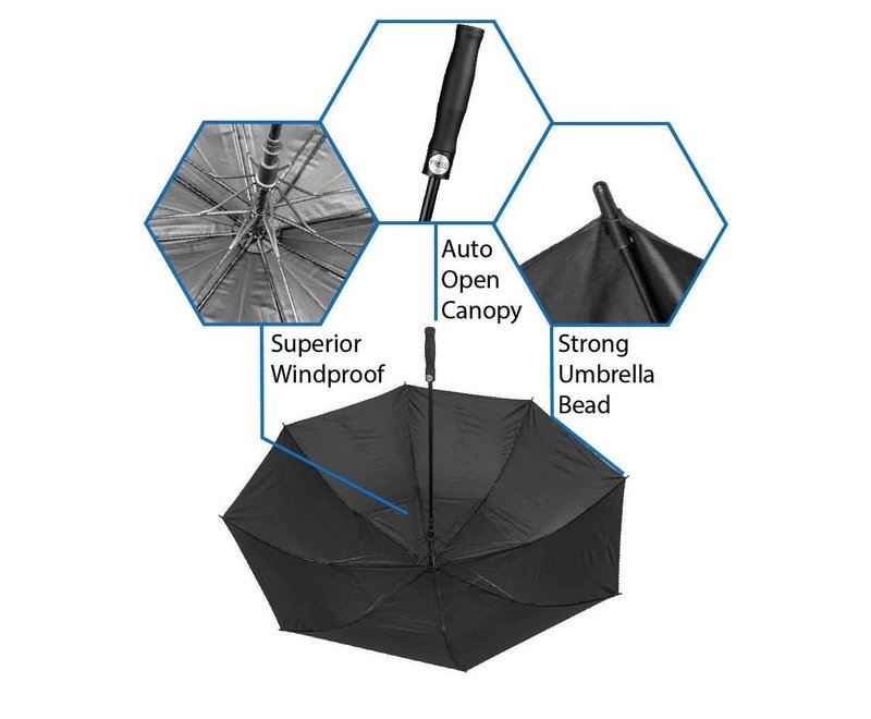 Axglo Axglo Auto Open paraguas 68", negro/negro