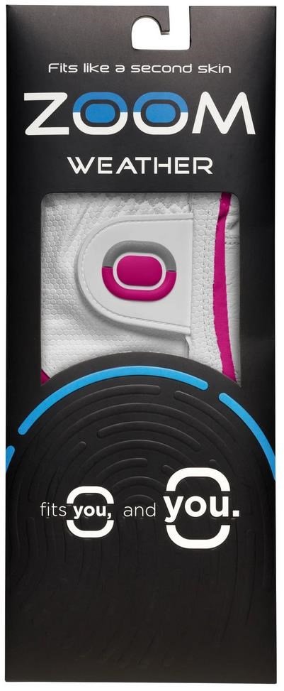 Zoom Zoom Weather guante de golf para mujer, blanco/fucsia