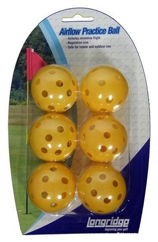 Longridge Airflow pelotas de golf de práctica, amarillas