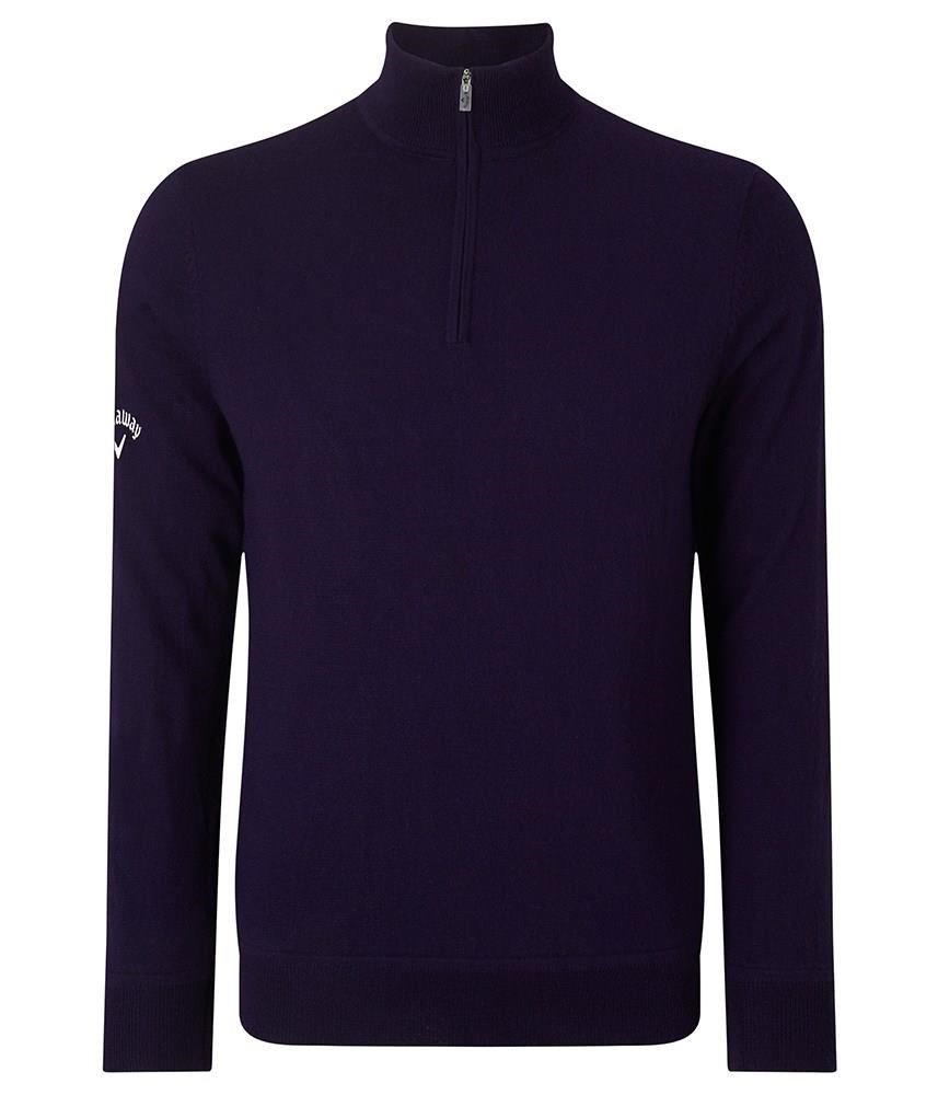 Callaway Windstopper 1/4 Zipped suéter de hombre, peacoat