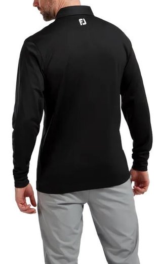 FootJoy Long Sleeve Thermocool Self Athletic Fit polo de hombre, negro