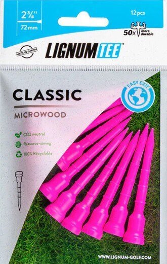 Lignum Tee 72mm (2 3/4") 12pack punchy pink tees