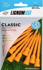 Lignum Tee 72mm (2 3/4") spinning orange, pack de 12, tee de golf