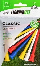 Lignum Tee 82mm (3 1/8") 12 unidades, colores variados