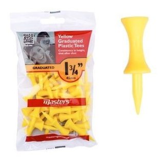 Masters Graduated Castle Plastic tees 45mm (1 3/4"), 30 tees, amarillo