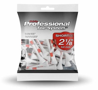 Pride Professional Tee System Prolength Short tees de madera rojos 53mm (2 1/8"), 25 unidades