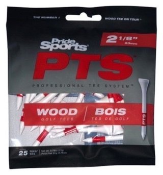 Pride Professional Tee System Prolength Short tees de madera rojos 53mm (2 1/8"), 25 unidades