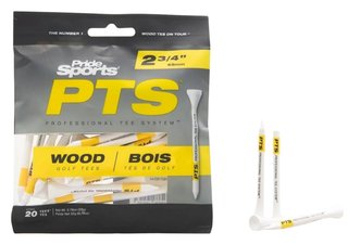 Pride Professional Tee System Prolength Yellow tees de madera 69mm (2 3/4"), 20 unidades