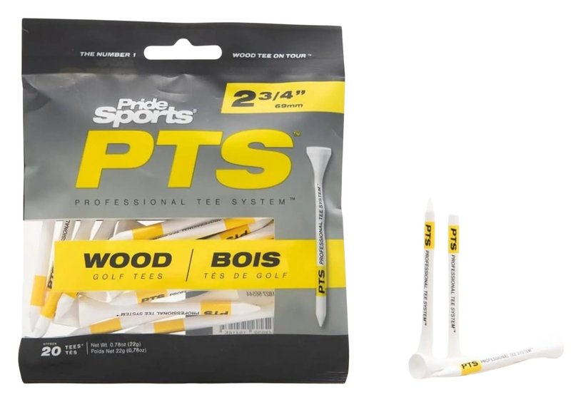 Pride Professional Tee System Prolength Yellow tees de madera 69mm (2 3/4"), 20 unidades