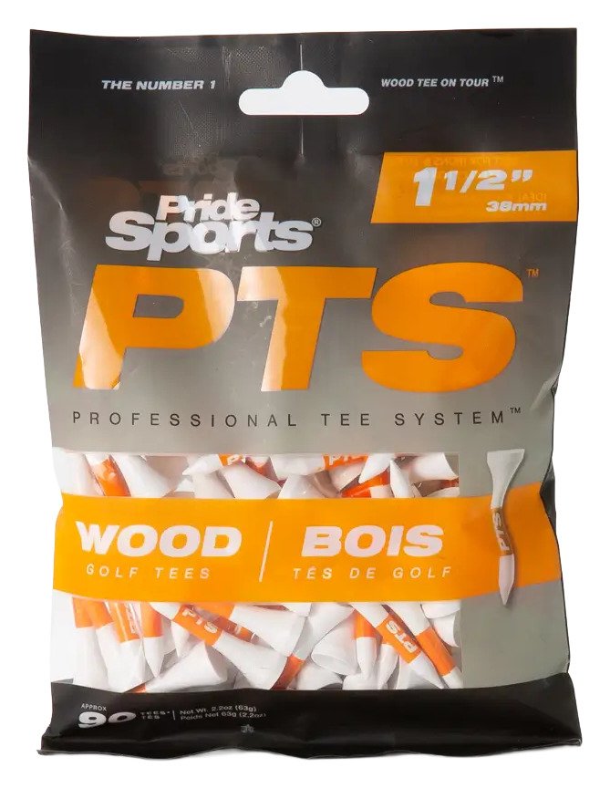 Pride Professional Tee System Prolength Mini tees de madera naranja 38mm (1 1/2"), 90 unidades