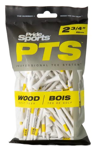Pride Professional Tee System Prolength Yellow tees de madera 69mm (2 3/4"), 100 tees