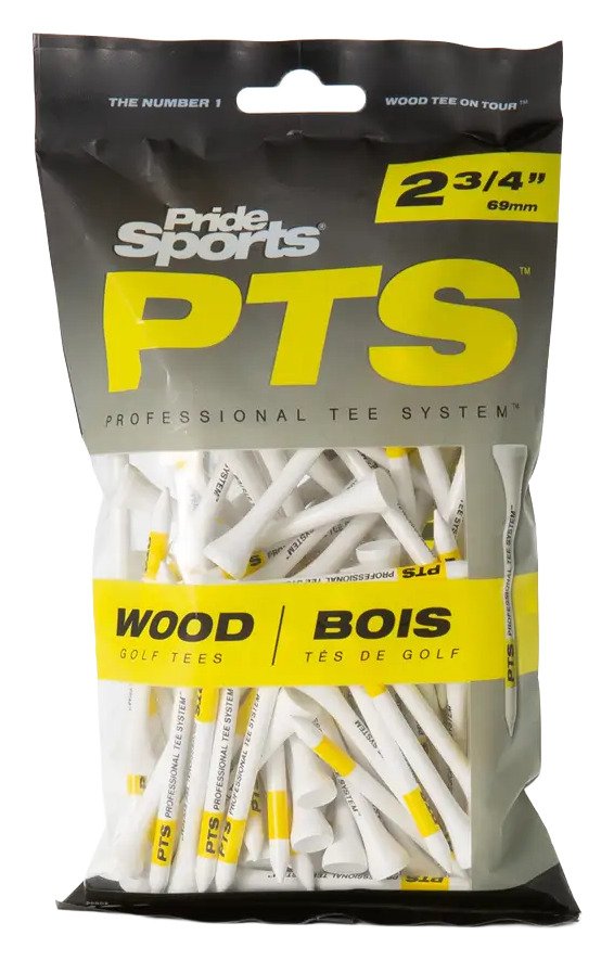 Pride Professional Tee System Prolength Yellow tees de madera 69mm (2 3/4"), 100 tees